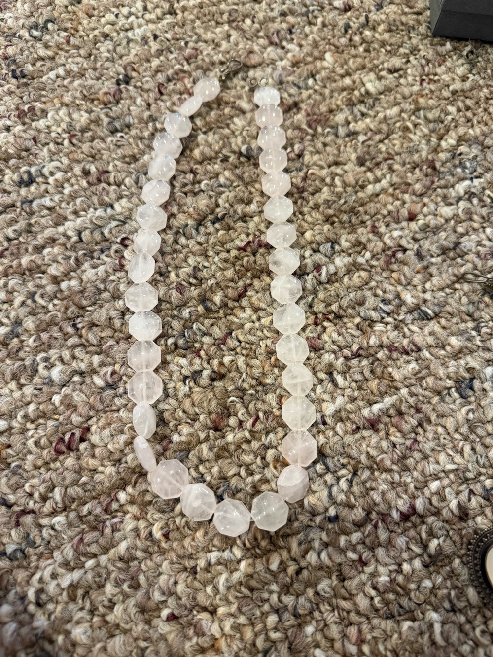 Rose Quartz Faceted Bead Necklace - Unbranded